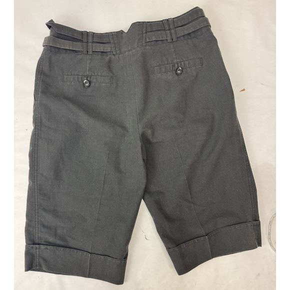 AGB Trouser Long Shorts Belted Dress Shorts 12" Inseam Dark Gray 4 - Picture 8 of 9